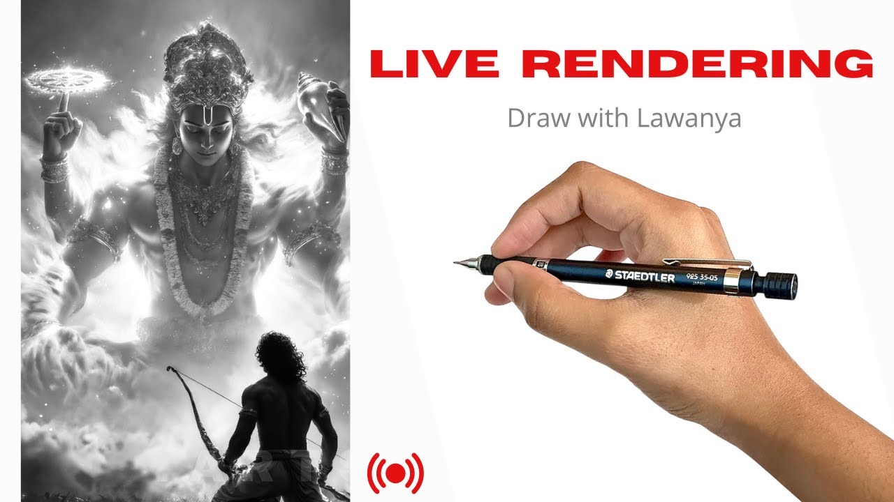 LIVE Lord Vishnu Art ✏️| Divine Artwork #asmr #rendering #art #artist