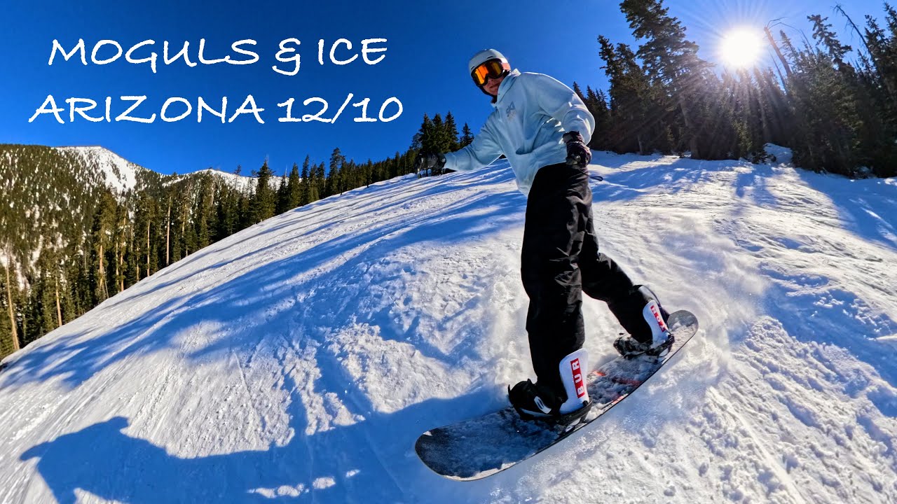 Early December moguls and ice at Arizona Snowbowl - Upper ridge to blackjack / volcano - gopro max 2