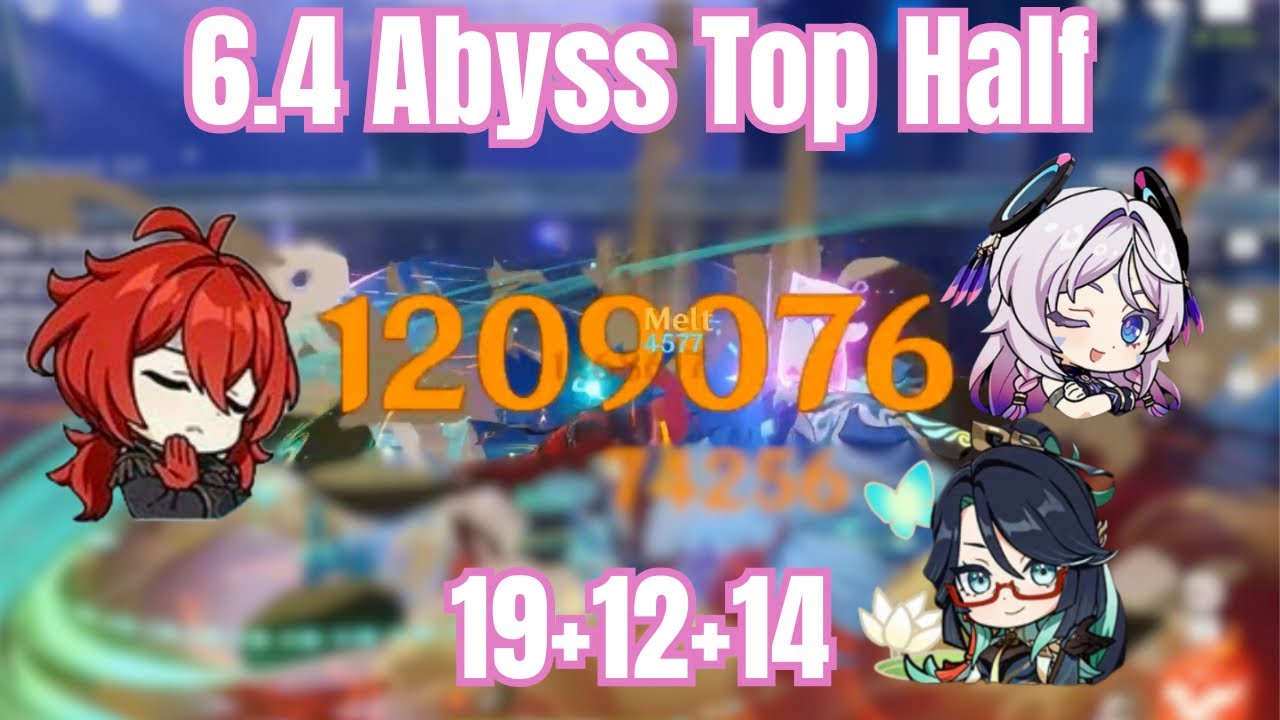 Diluc Plunge 6.4 Abyss Top Half Continuous Speedrun 45s