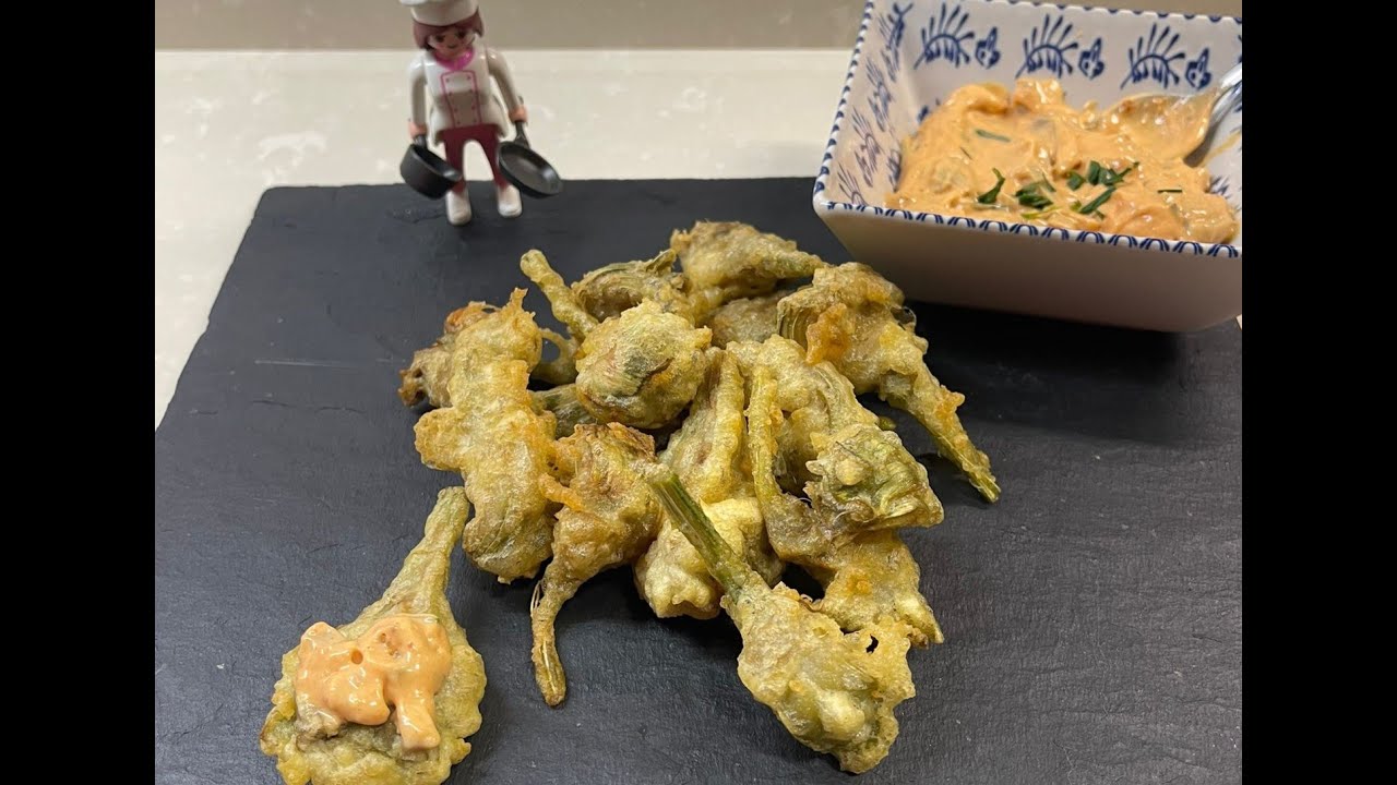 ALCACHOFAS EN TEMPURA CON MAYONESA DE CHAMPIÑÓN