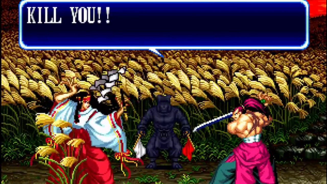 Samurai Shodown II Mizuki vs Genjuro Gameplay