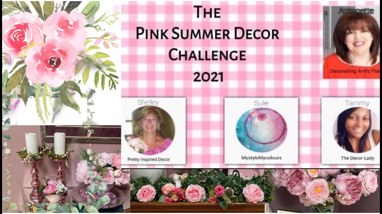 Pink Summer Decor Challenge - Summer Living Room Tour - Spring into Summer - Part 8