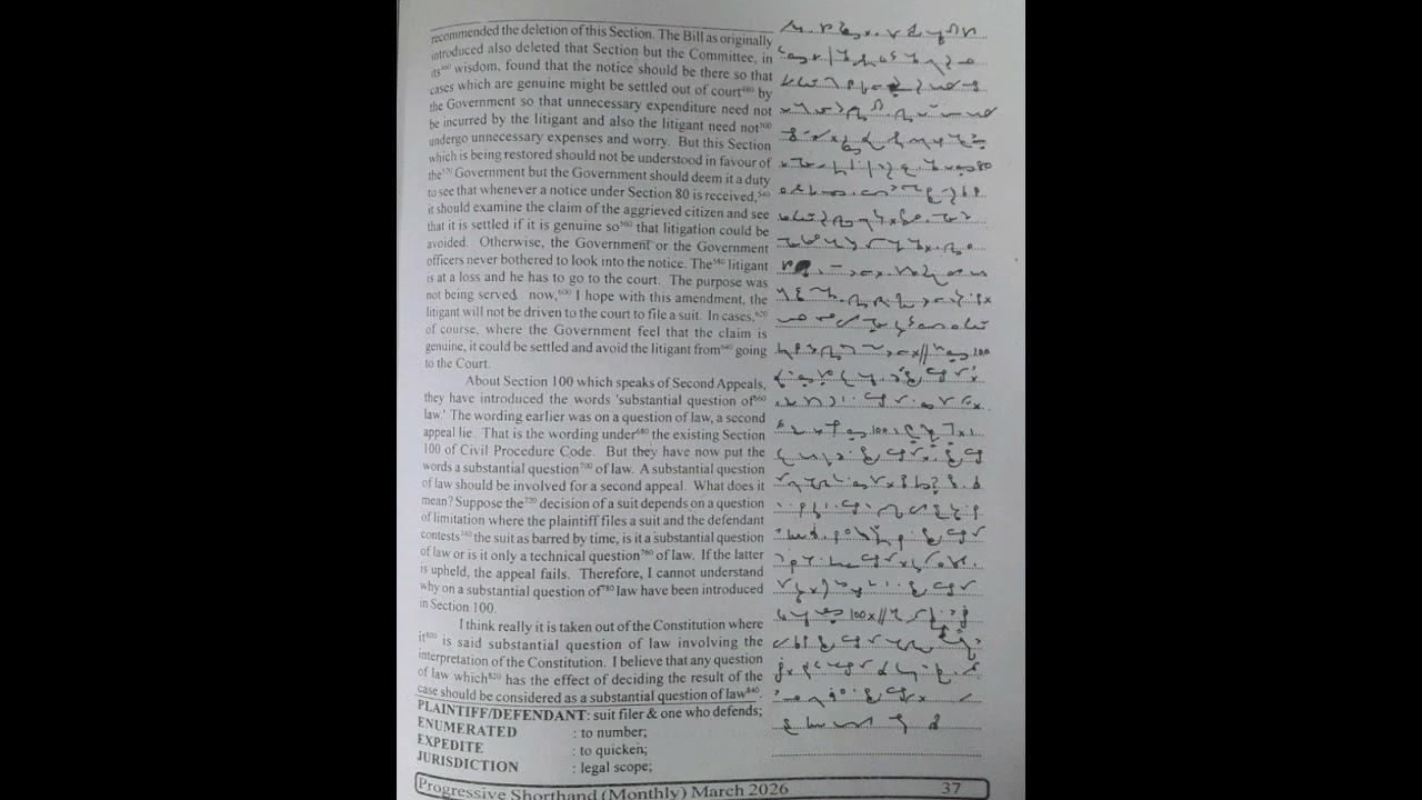 100 WPM | Exercise No.22 | English Shorthand | Progressive Magazine March 2026 | #shorthand