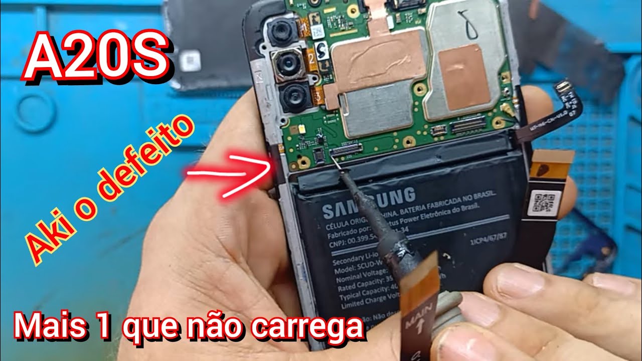 Samsung A20S não carrega mesmo trocando a placa e conector de carga, conector FPC de novo 😌👍