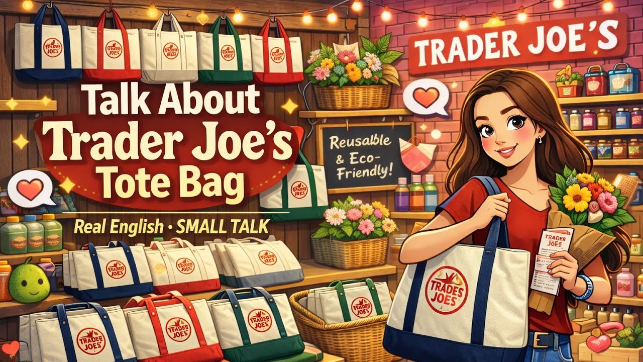 Small talk : Trader Joe's 托特包(Trader Joes Tote bag) - Make your English dreams come true
