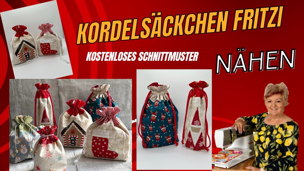 Nähe eine schöne Geschenkverpackung. Einfache Säckchen nähen.