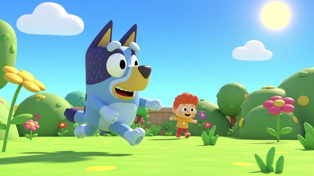 Bluey perseguiu borboletas pelo quintal | Canções Infantis e Rimas para Crianças