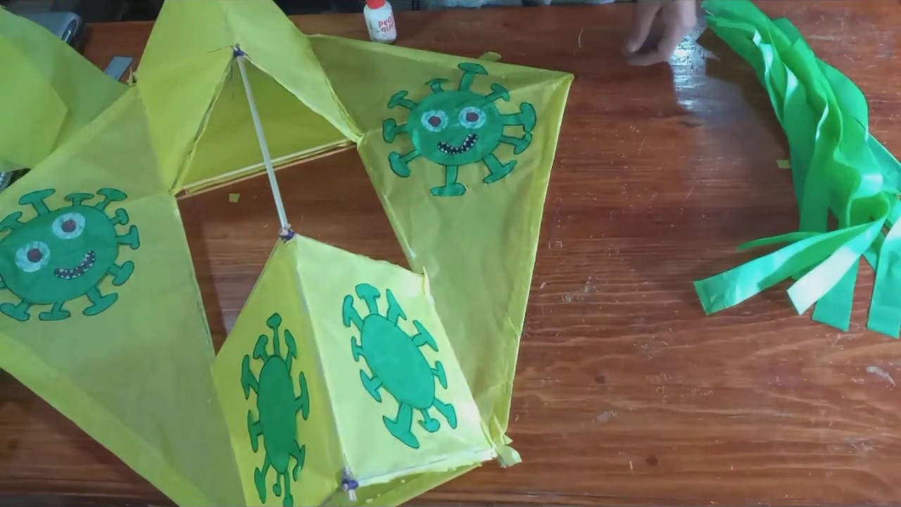 (TIENES QUE VERLO) COMO HACER UN PAPALOTE DE TRIANGULO.Create your kite step by step easy and fast