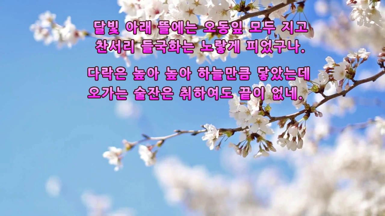시조 #1 - 황진이 시조 (소세양과 30일간의 사랑)