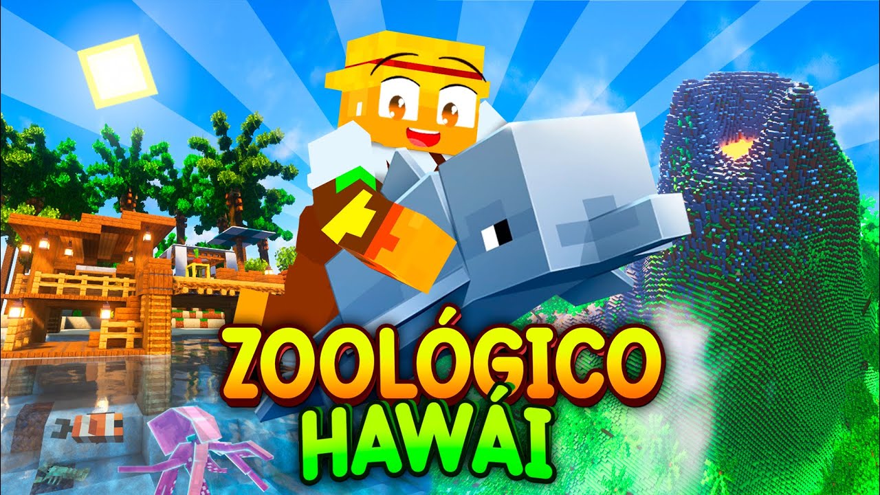 Constru&iacute; un ZOOL&Oacute;GICO con ANIMALES de HAW&Aacute;I en MINECRAFT 🌺🐠🌴
