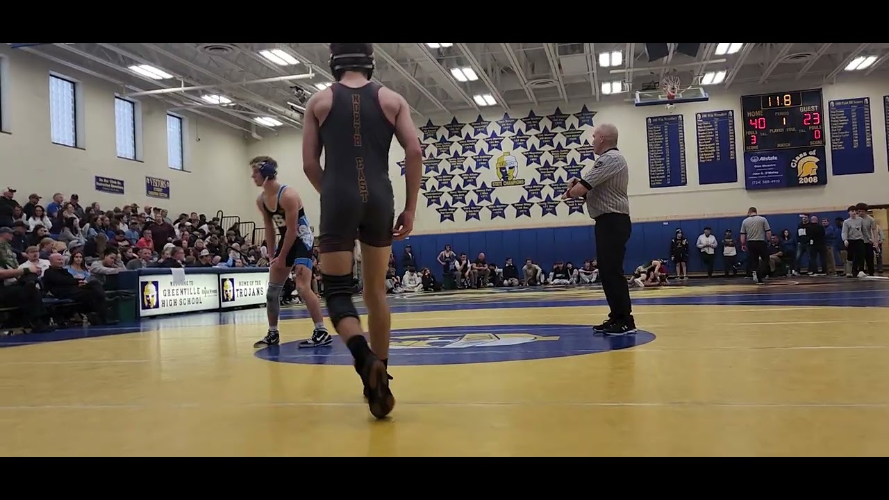 Kael Sophomore year 121lbs Greenville Duals vs Sharpsville
