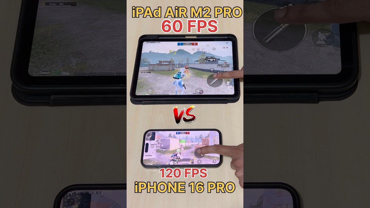 120 FPS🔥Vs 60 FPS😈- iPHONE 16 PRO VS iPAd Air 11- BGMI FPS TEST #bgmi #120fps #iphone16