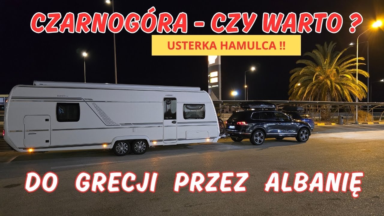 Camping Buljarica, Droga z CZARNOGÓRY do GRECJI przez ALBANIĘ, usterka hamulca #36