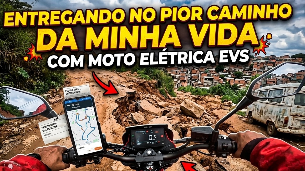 Entregando no pior caminho da minha vida, com moto elétrica EVS.
