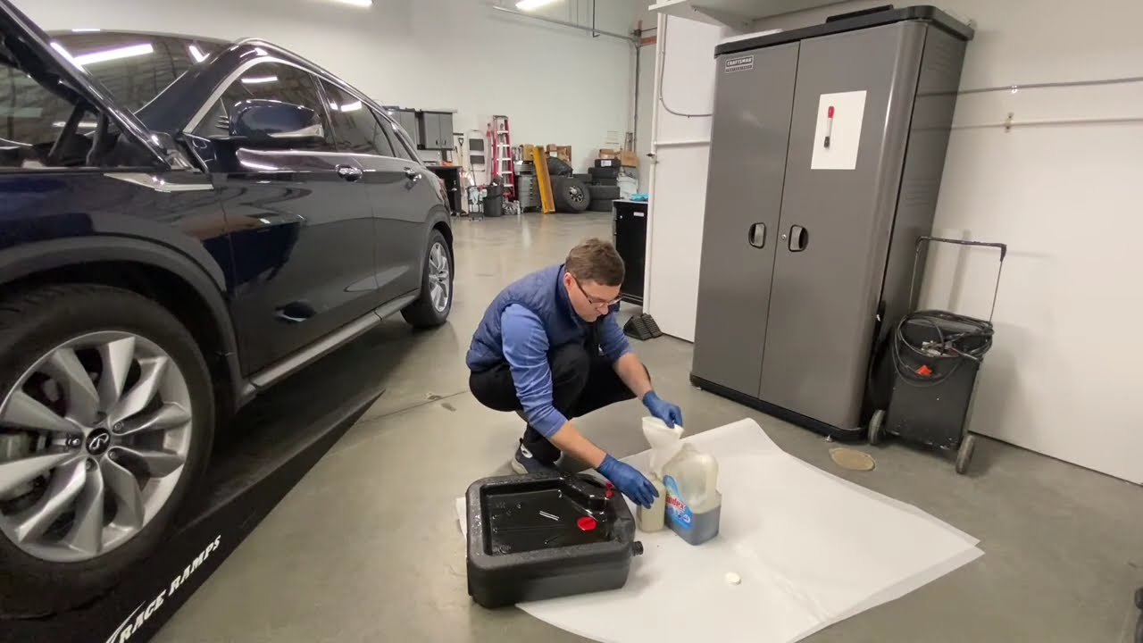 2019-2024 INFINITY QX50 Transmission oil change. No Dipstick.
