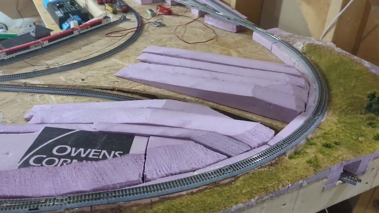 A perhaps novel scenery technique on the Nolanhurst Subdivision N Scale Model Railroad