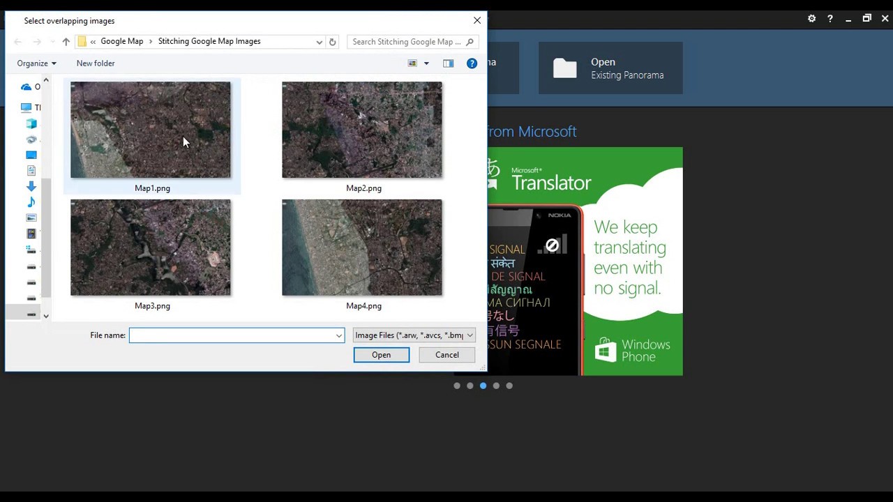 Stitching Google Map Images with Image Composite Editor (ICE)
