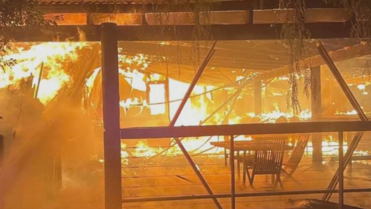 Fire engulfs a winery in NSW Hunter Valley