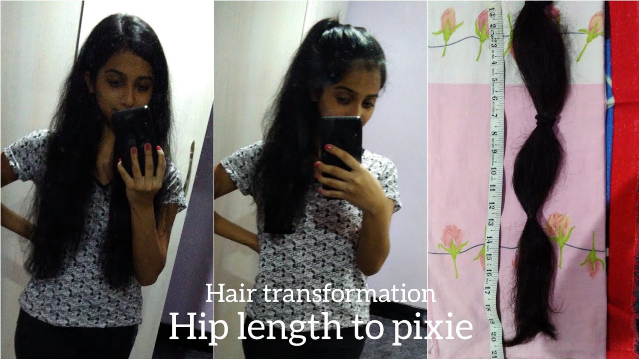 Hair donation (20 inches) | Hip length to pixie transformation