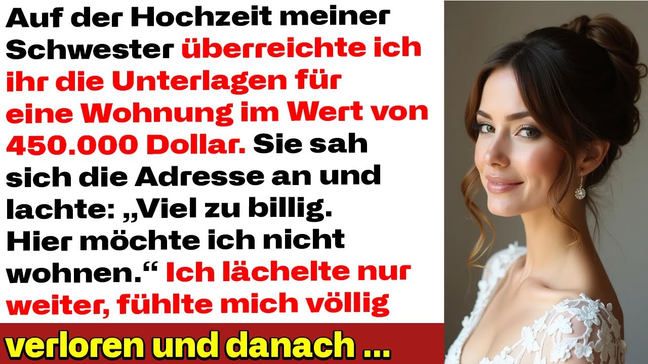Auf der Hochzeit meiner Schwester schenkte ich ihr ein Haus im Wert von 450.000 Dollar sie spottete