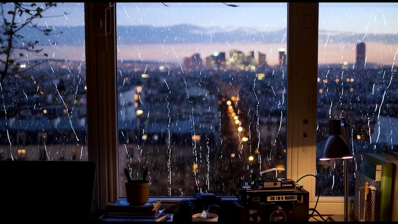 🌑 Night Rain on a Window | Cozy Deep Focus & Study Ambience