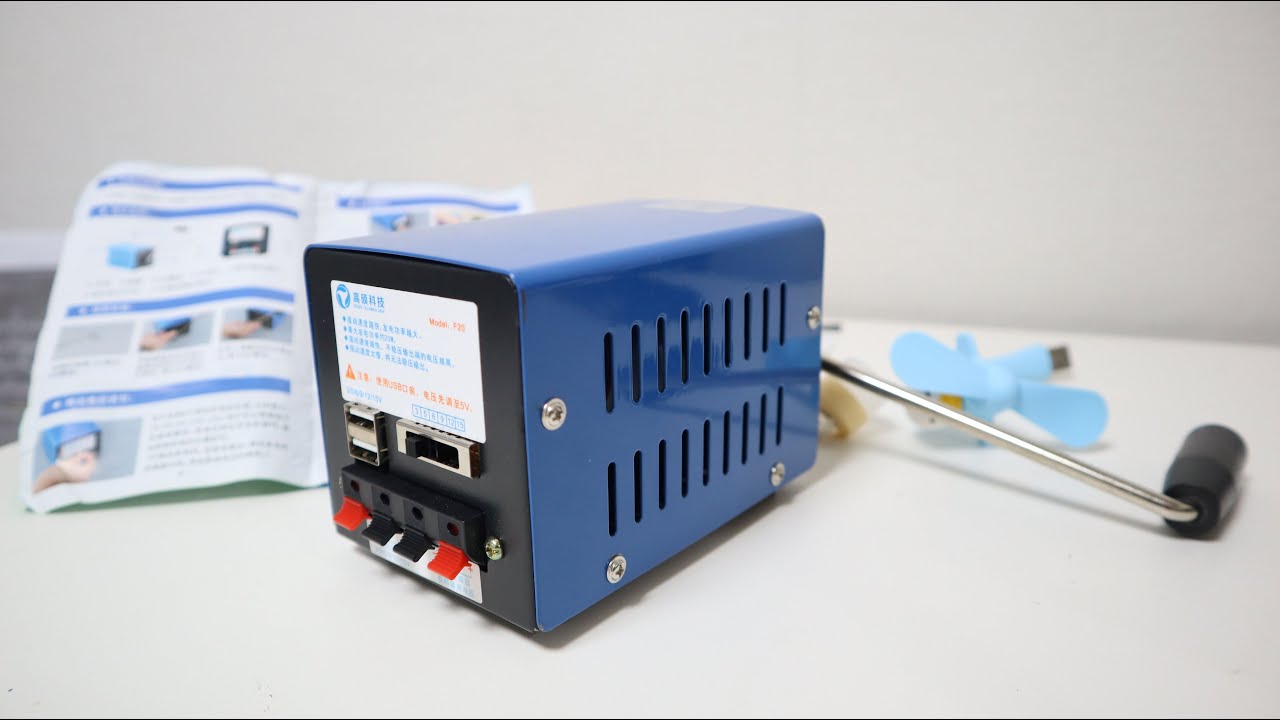 Unboxing and Test Hand Crank Generator Outdoor Camping - Emergency Power - 5V USB Charge