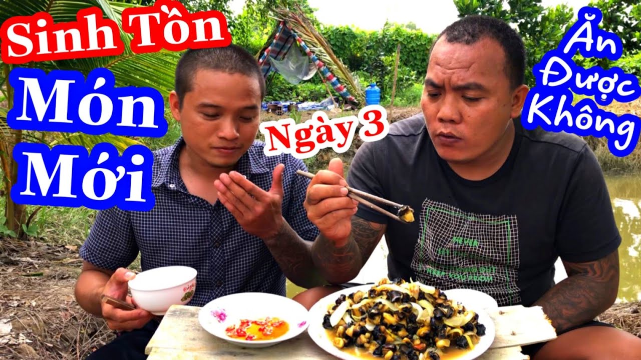 TXTV - Thử Thách Sinh Tồn Ngày Cuối Cùng - Thánh Xàm Chế Biến món Ăn Lạ Từ Ốc Bưu Vàng