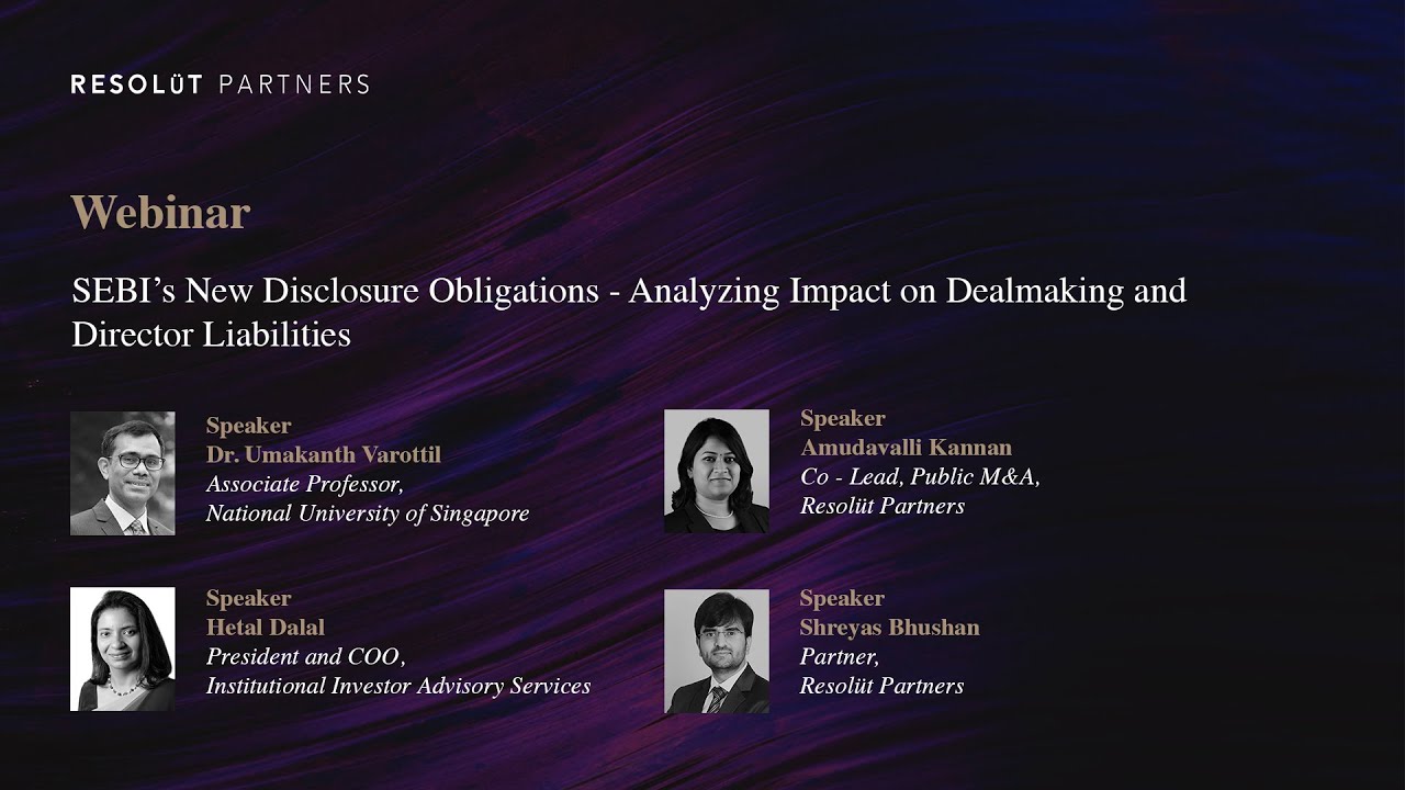 Webinar: Public M&A - Dealmaking and Director Liabilities