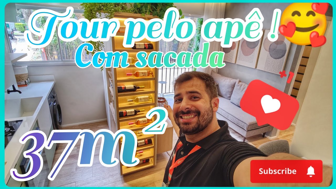 TOUR PELO APÊ 37M²🥰/ Apartment tour / tour pelo apartamento modelo decorado 27m² / ideias 🤩