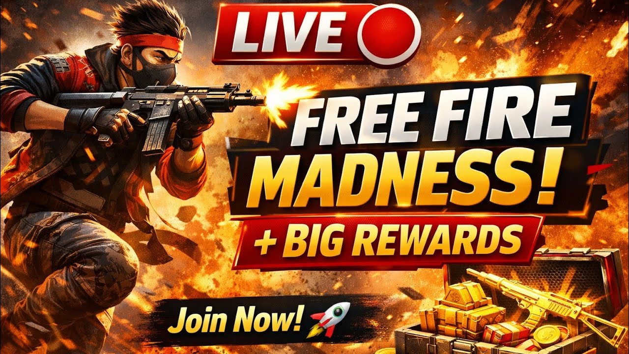 LIVE 🔴FREE FIRE MADNESS!+ BIG REWARDS              Join Now! 🚀