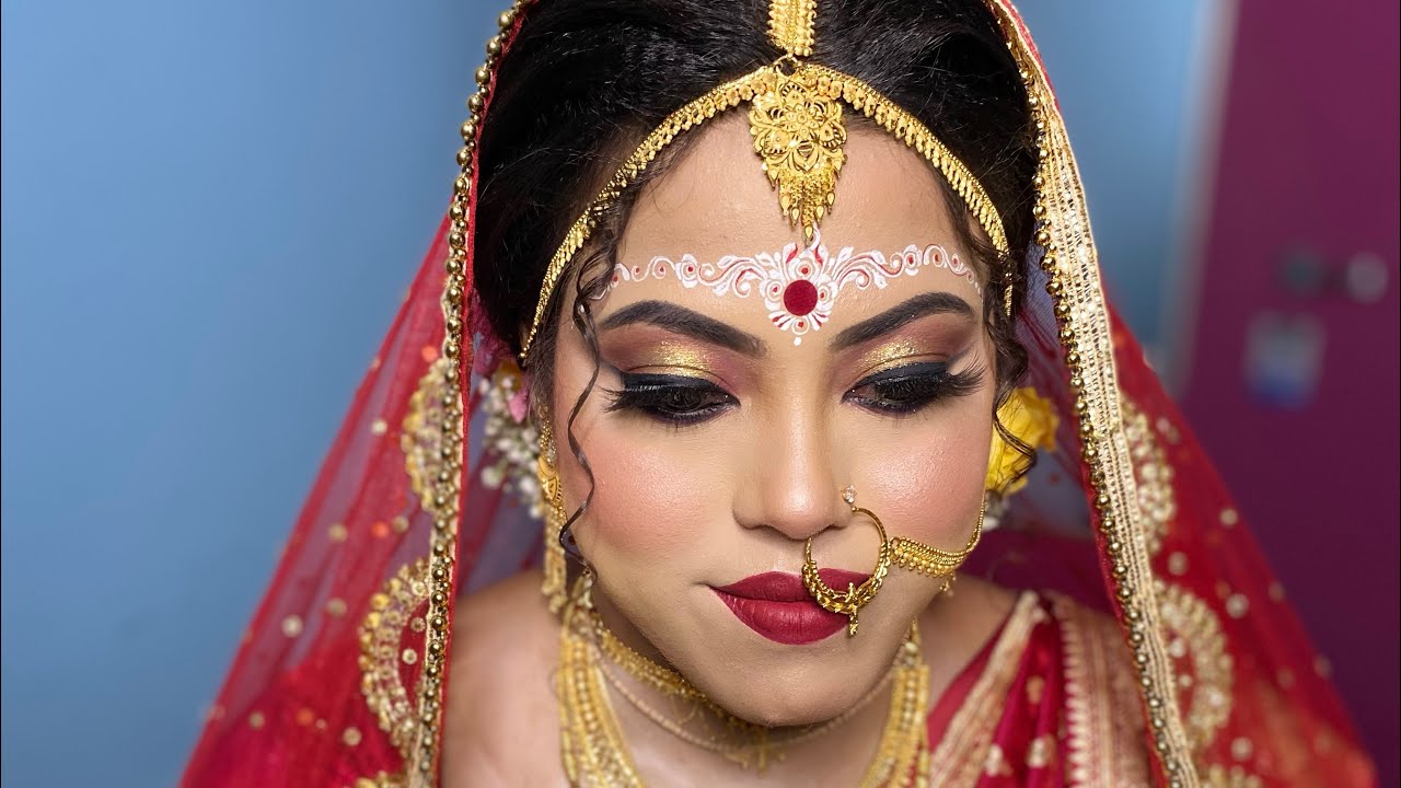 বিয়ের কনে দুপুর ২ টো বসবে বলে বিকেল ৫ টাই সাজতে বসলো  #easymakeup #shorttime #bridalmakeup