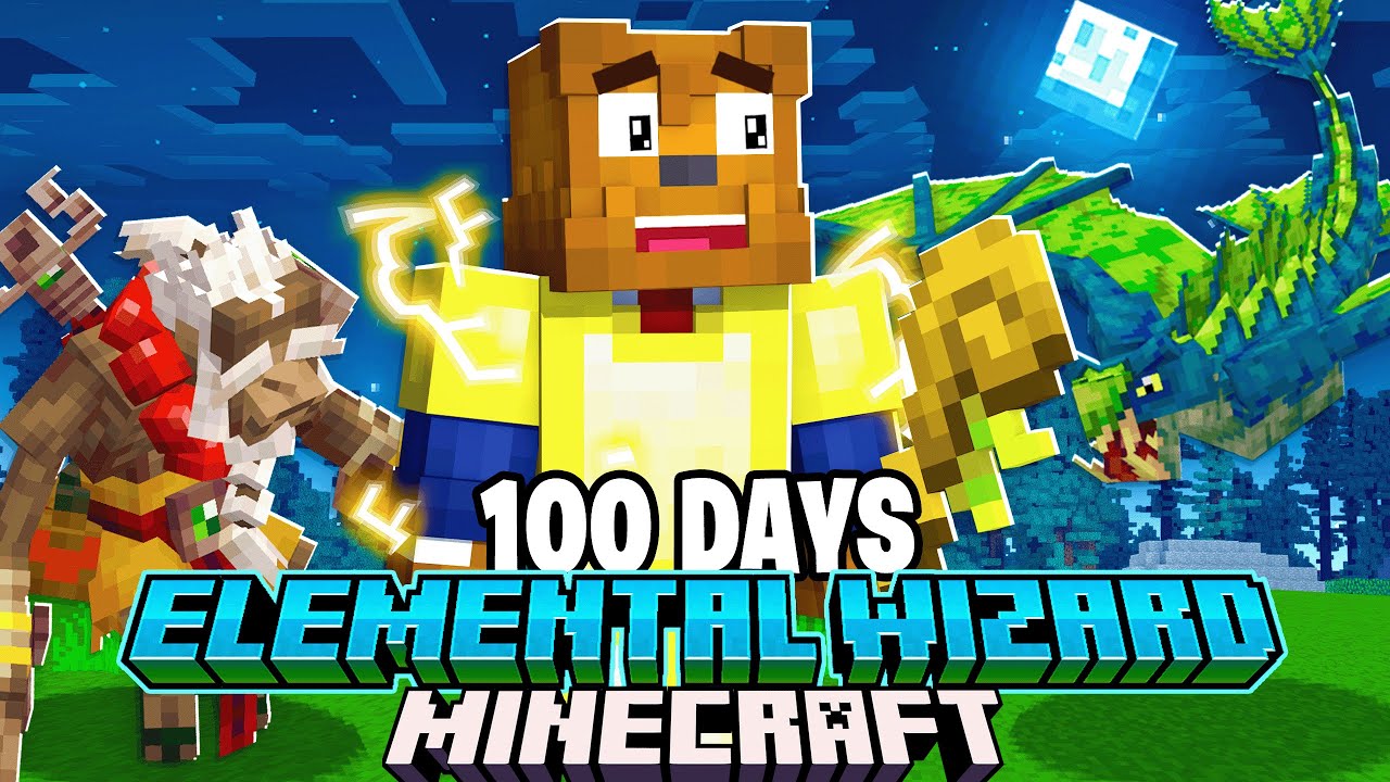 I Survived 100 Days As An ELEMENTAL WIZARD In Minecraft