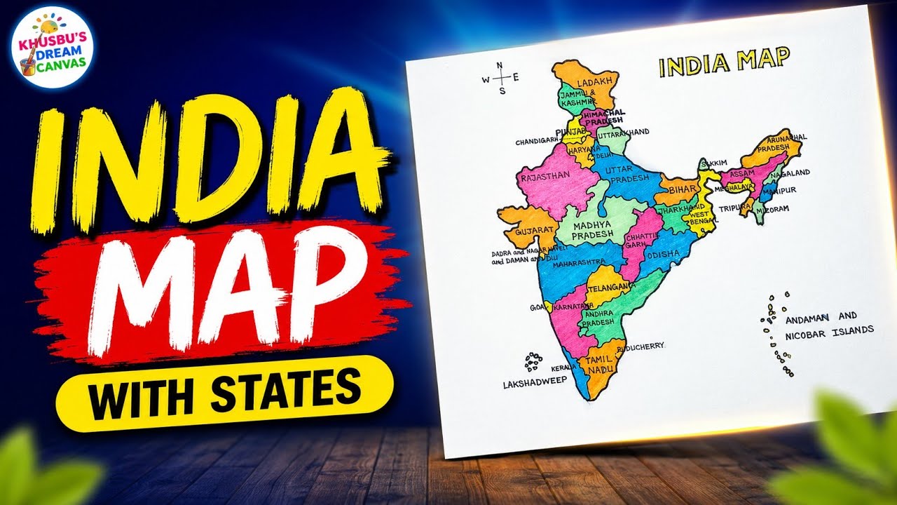 India Map Drawing With All States | School Project Idea