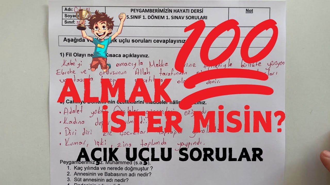5. Sınıf Peygamberimizin Hayatı 1. Dönem 1. Yazılı
