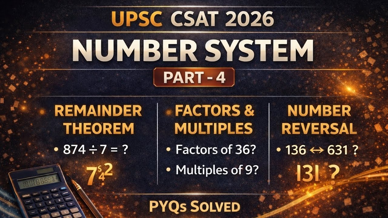 UPSC CSAT 2026🔥 Number System Part-4 ✅️ PYQs #upsc2026 #csat 