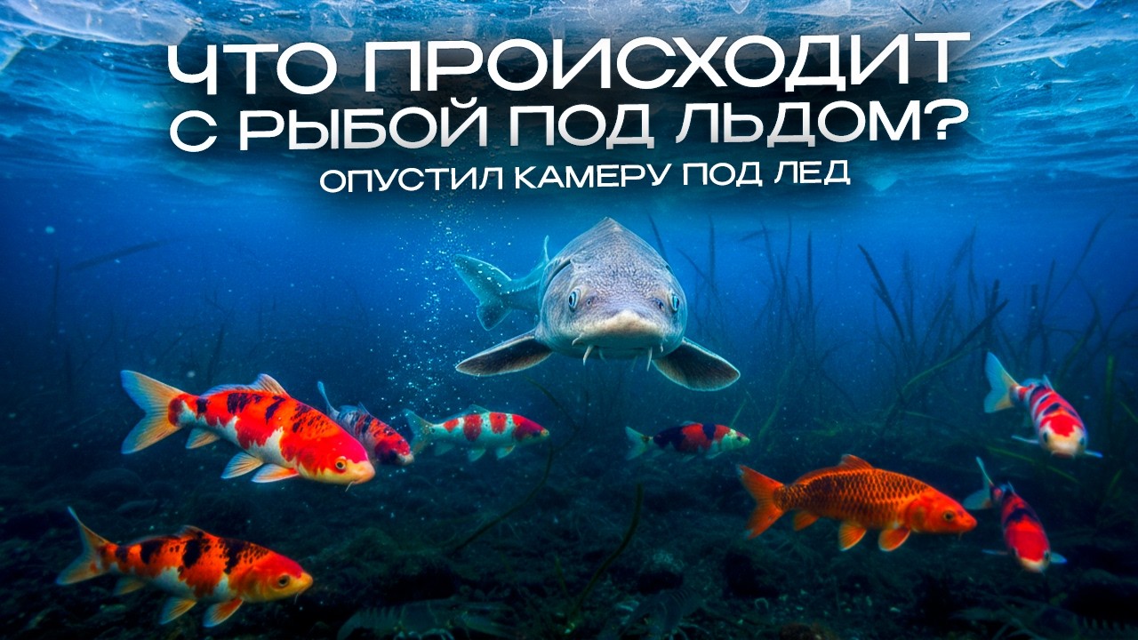ОПУСТИЛ КАМЕРУ ПОД ЛЕД. Жизнь ПОД ВОДОЙ. Что происходит с рыбой под льдом #карпкои #налим #мотыль