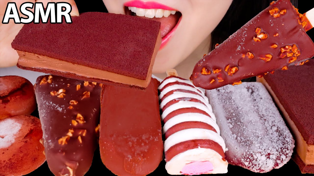 ASMR KOREAN CHOCOLATE ICE CREAM FEAST🍫🍦 MOCHI, SANDWICH, SOFT AND CRUNCHY MUKBANG, EATING SOUNDS
