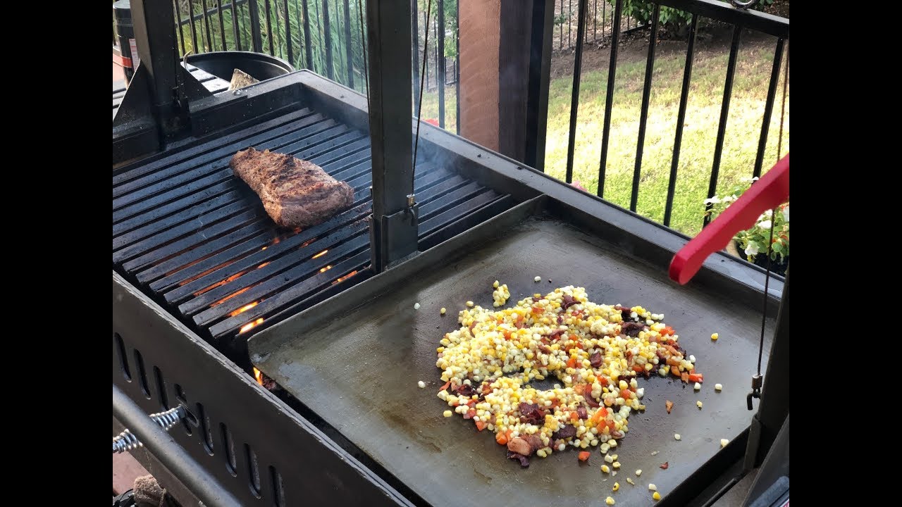 Tri Tip and Fried Corn on the Sunterra Outdoor 48
