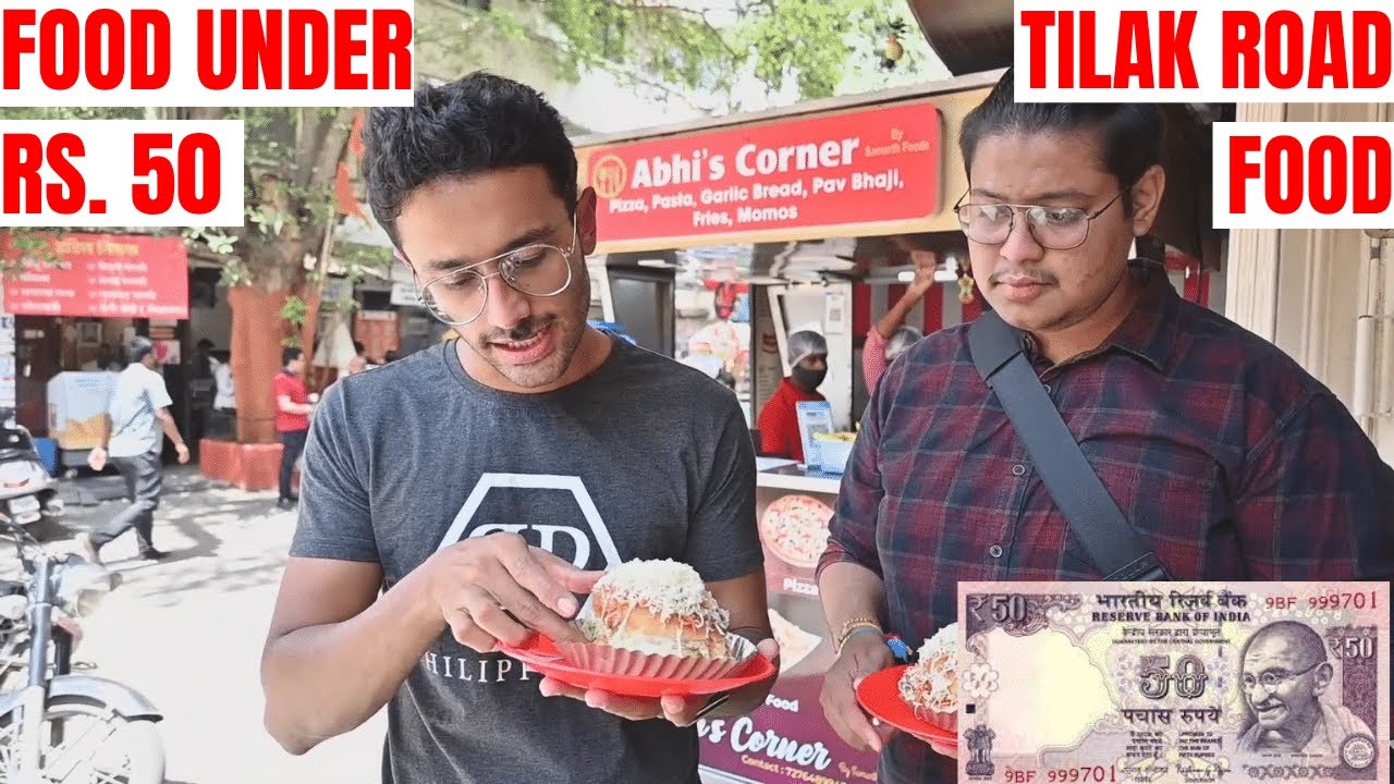 Food under Rs. 50 | Tilak Road Food (Part 1) | Best Puneri Nashta | Cheap Food in Pune