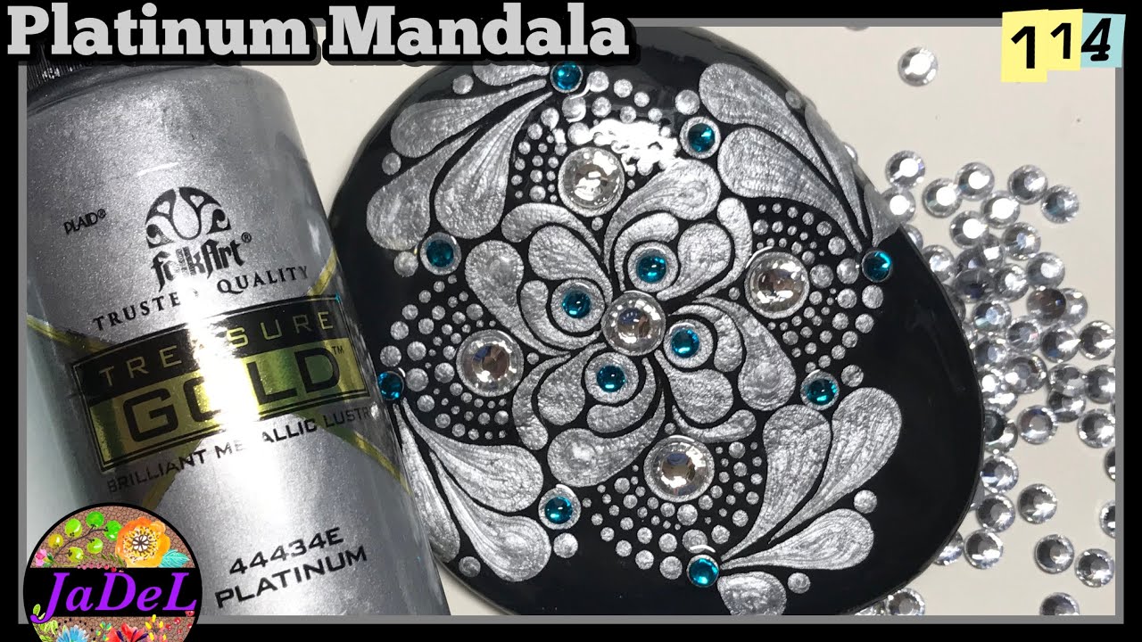 Treasure Gold Platinum | Rhinestone Mandala Art for Beginners | How to Mandala Silver