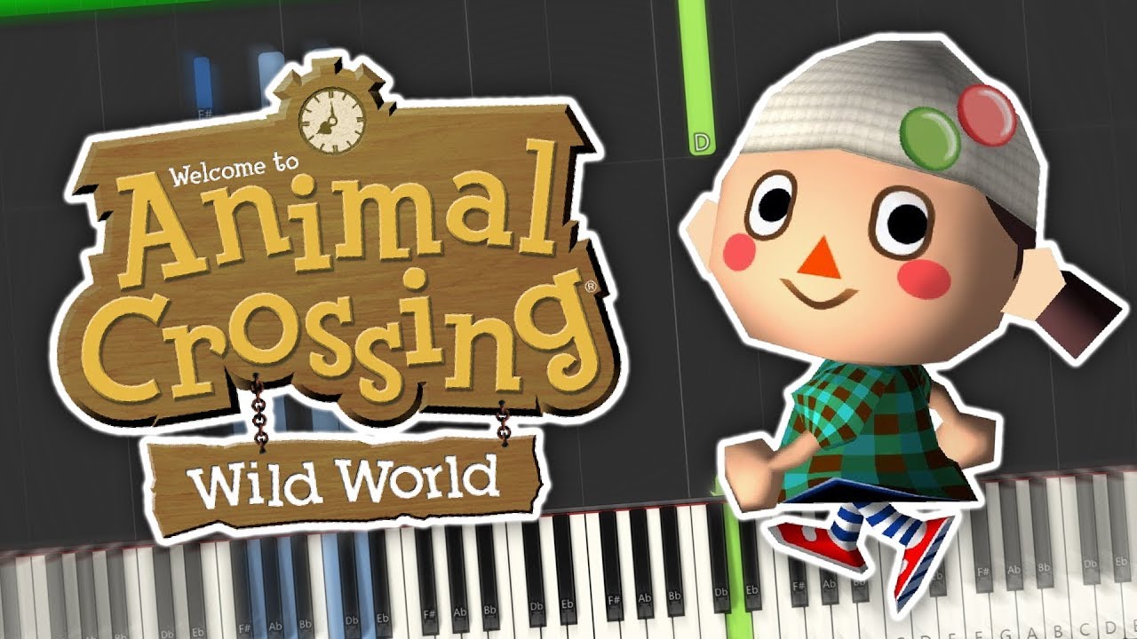Animal Crossing Wild World - 8 PM Theme Piano Tutorial Synthesia