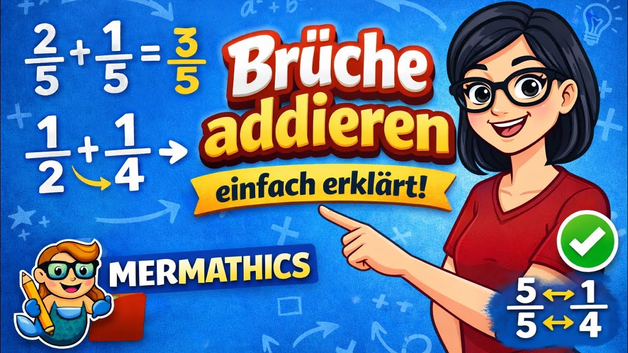 Brüche addieren - mit gleichen und verschiedenen Nennern | MerMathics