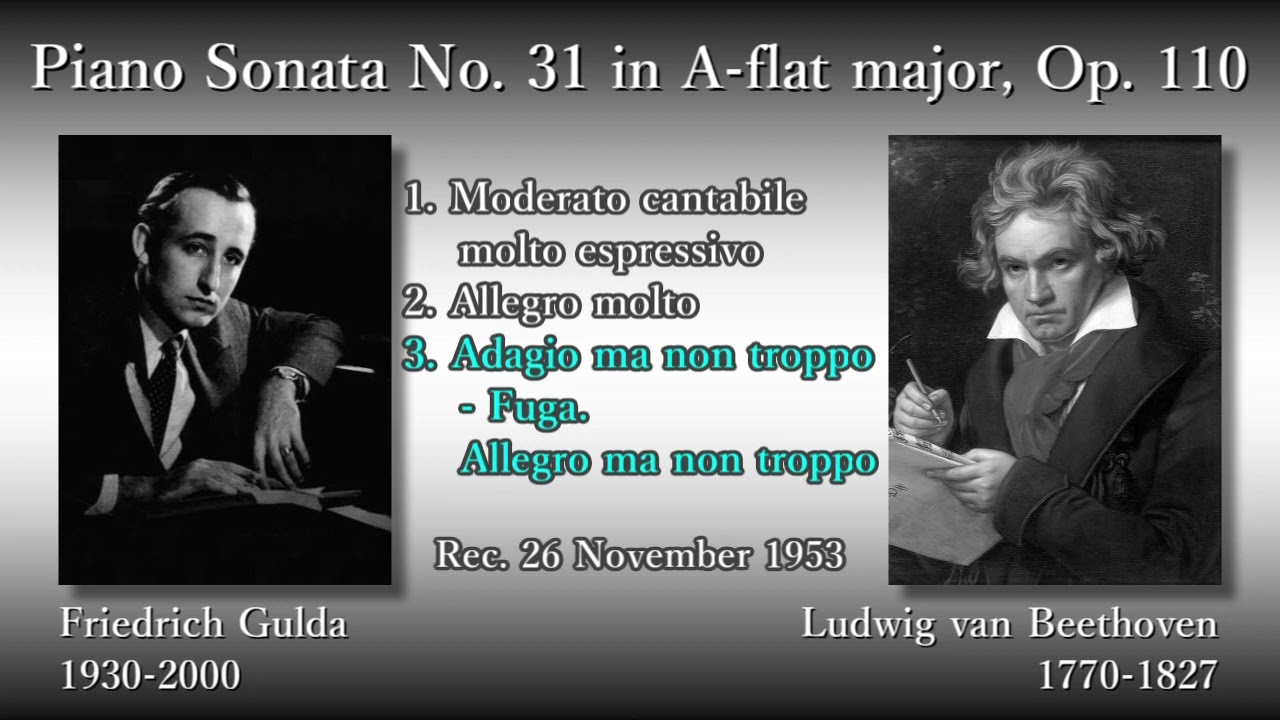 Beethoven: Piano Sonata No. 31, Gulda (1953) ベートーヴェン ピアノソナタ第31番 グルダ