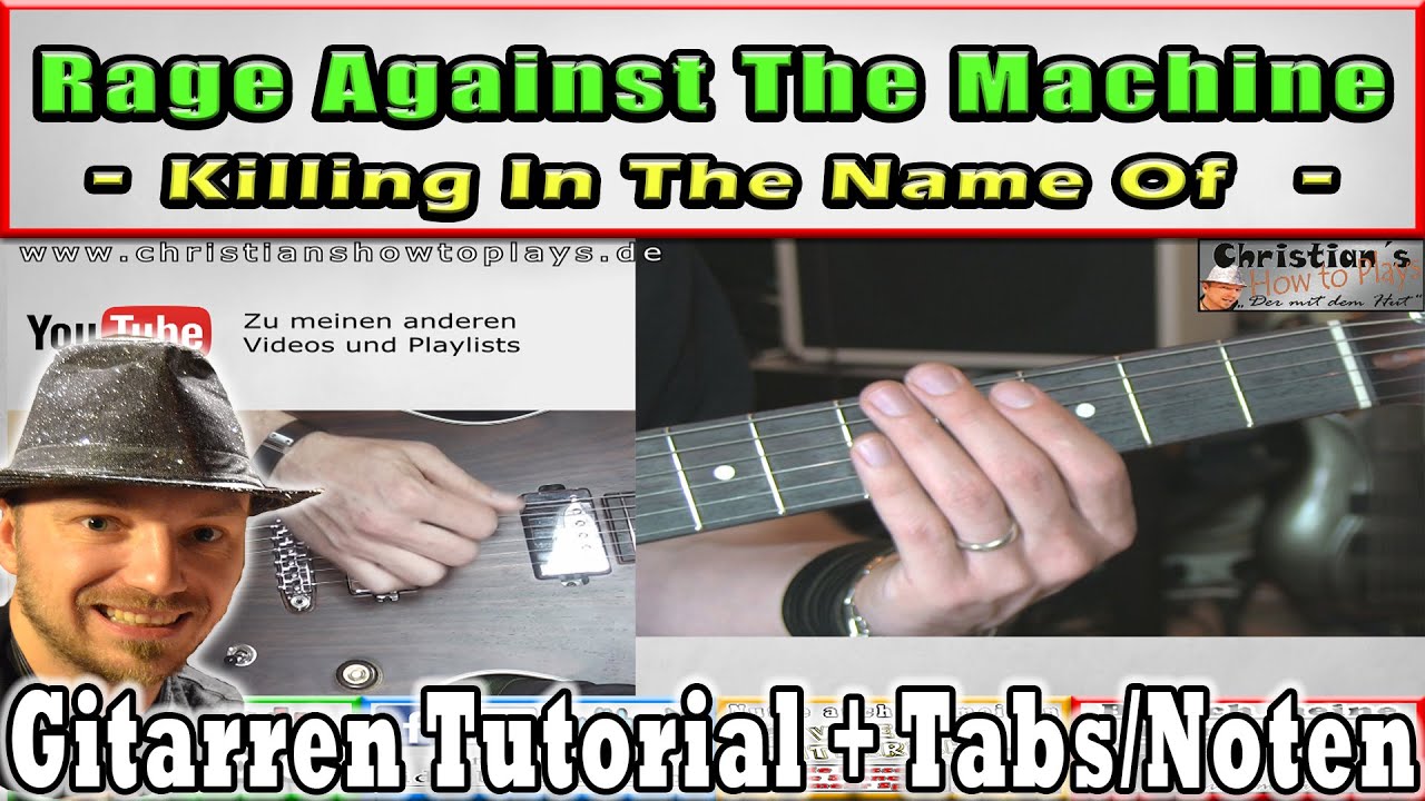 ★Rage Against the Machine KILLING IN THE NAME OF Gitarren Tutorial/Lesson + SOLO