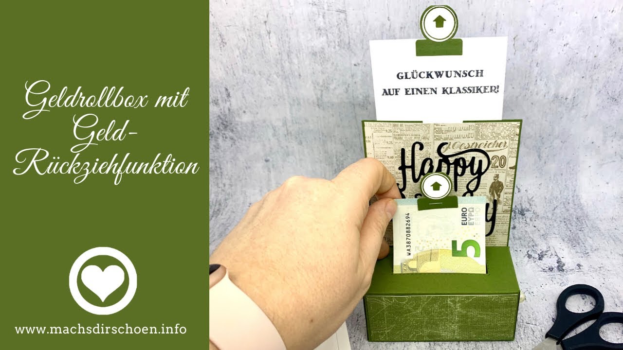 Geldrollbox mit Geldrückziehfunktion mit Produkten von Stampin‘ Up!