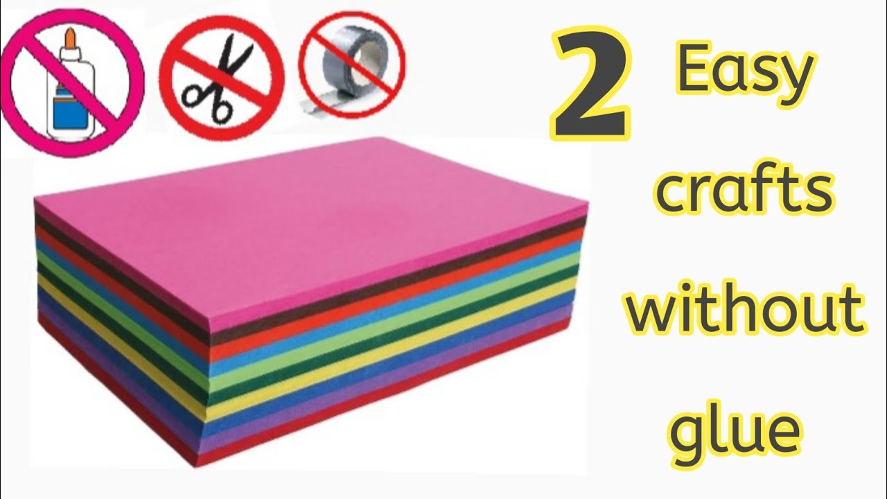 2 easy no glue paper craft|Easy paper craft without glue|Easy no glue craft