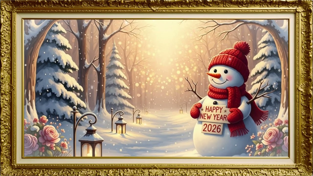 Frosty Snowy Garden 2026 ❄️ Classic TV Art Winter Scene