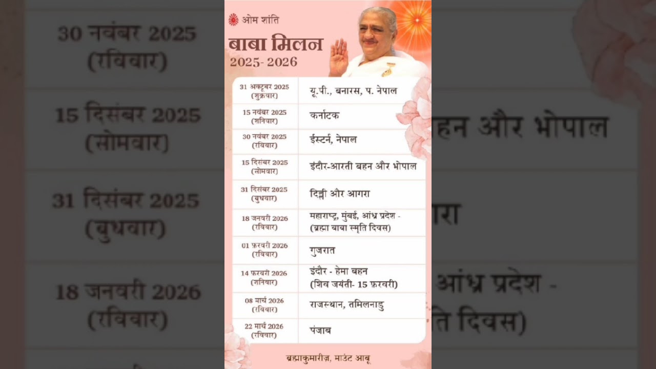 Baba milan 2025-26 #viral #trending #youtubeshorts #love #reels #brahmakumaris #viralvideo