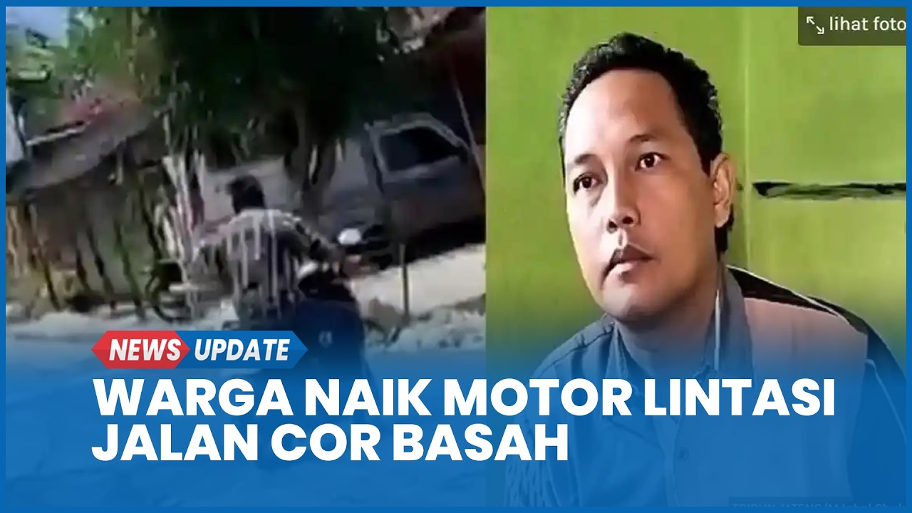 Viral Warga Naik Motor Lintasi Jalan Cor Basah di Blora, Berujung Dipolisikan