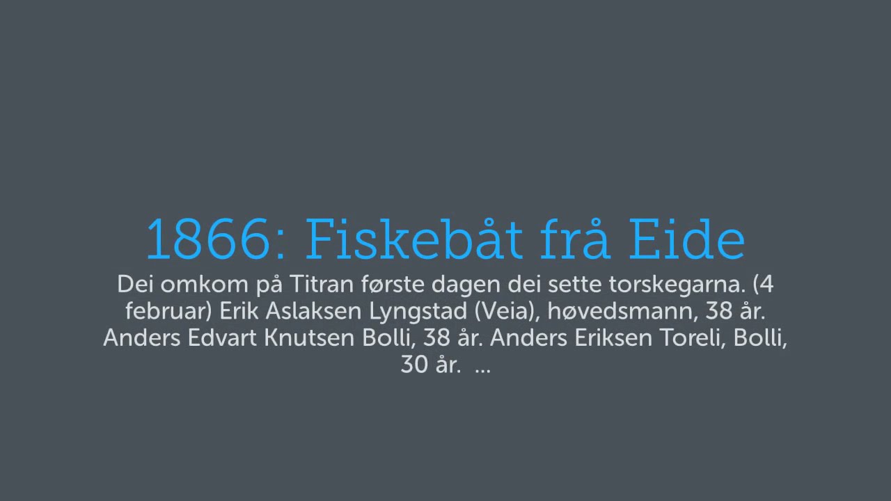 Eide: de som ikke kom heim